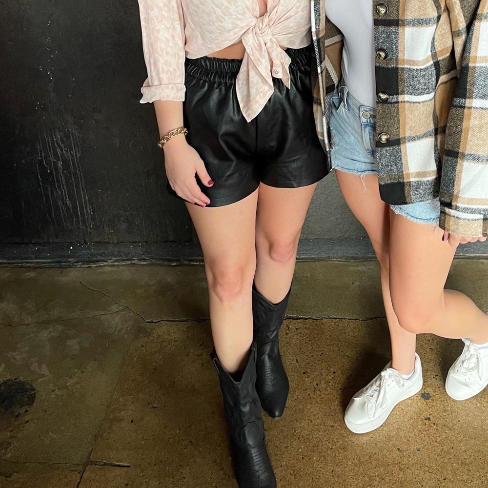 Faux leather shorts. Size medium